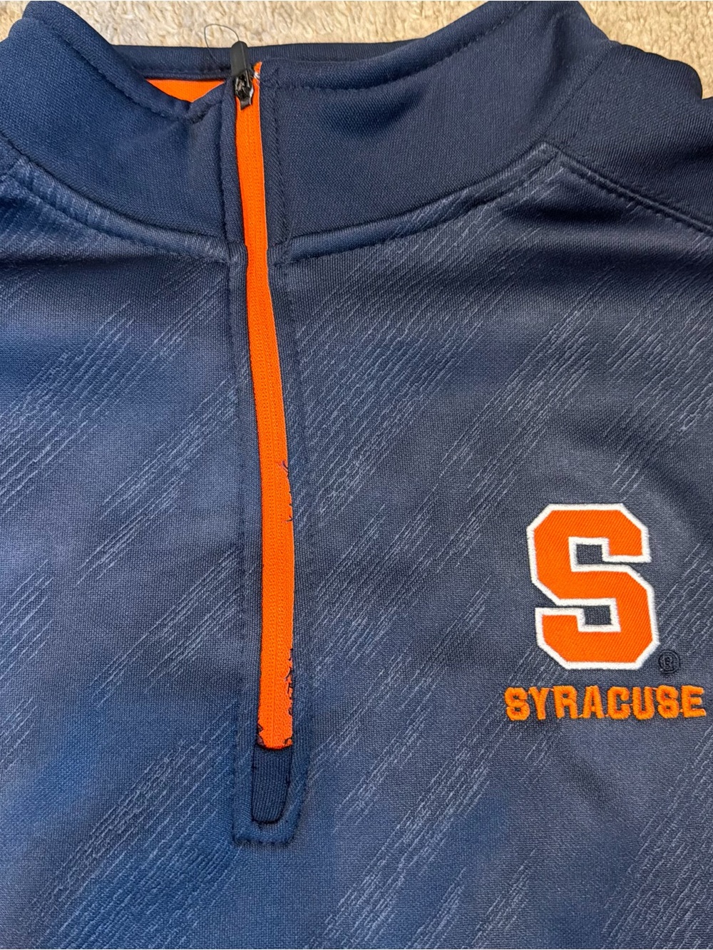 Campus Heritage Navy and Orange Syracuse Half-Zip Sweatshirt Sz L